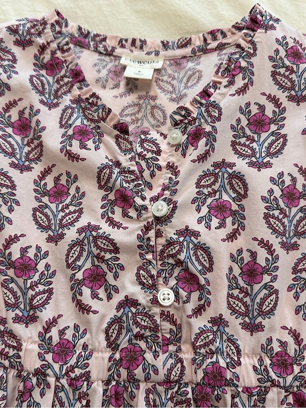 EUC Crewcuts Girl Pink Paisley Dress - Picture 3 of 10